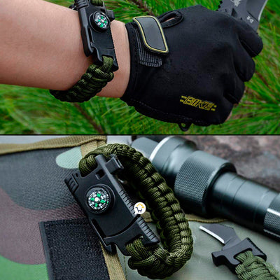 Combo Pulseras Supervivencia Paracord X3 Unidades Silbato y Pedernal MJ375