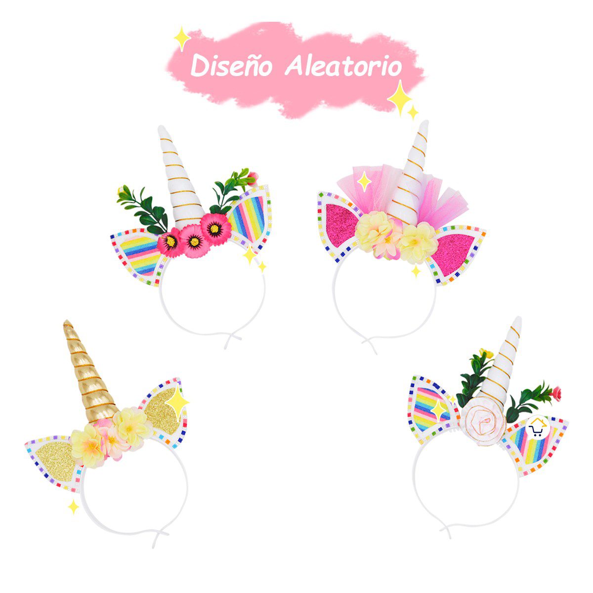 Diadema Tiara Unicornio Luz LED Colores Niñas OF204