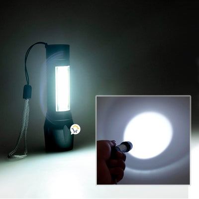 Mini Linterna LED Recargable Luz Zoom Largo Alcance Camping 511