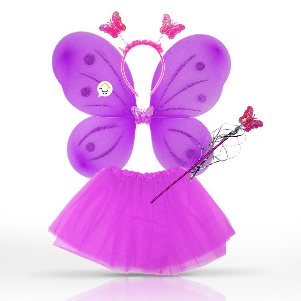 Disfraz Mariposa Falda Alas Diadema Niñas Halloween OD501