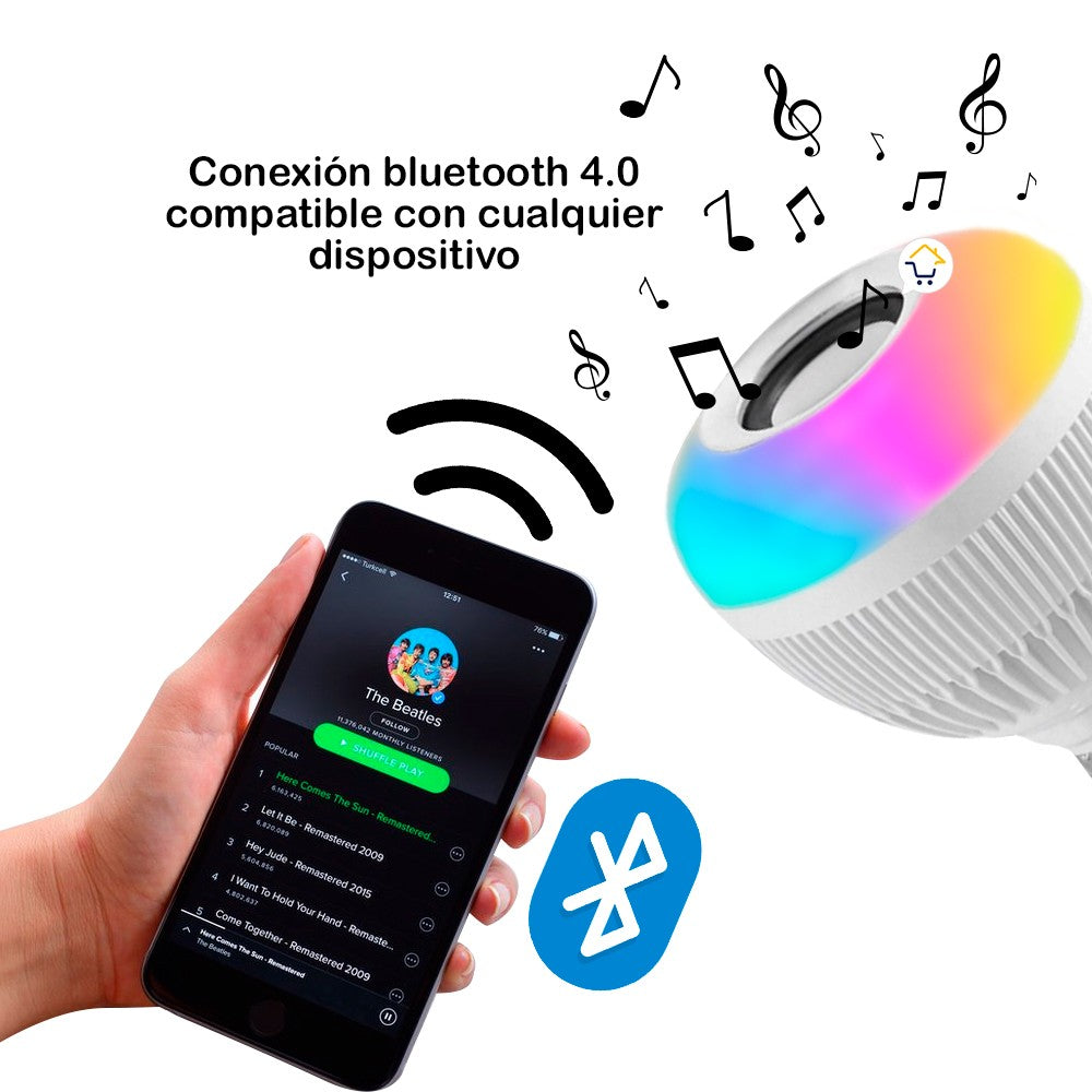 Bombillo Parlante Led multicolor Con Bluetooth Control Remoto 112