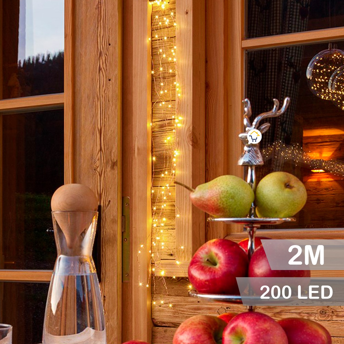 Luz Cascada Micro LED Para Árbol 200 Luces 2 M Ramo Navidad YX200TCA