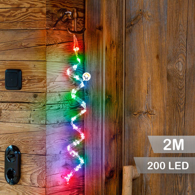 Luz Cascada Micro LED Para Árbol 200 Luces 2 M Ramo Navidad YX200TM