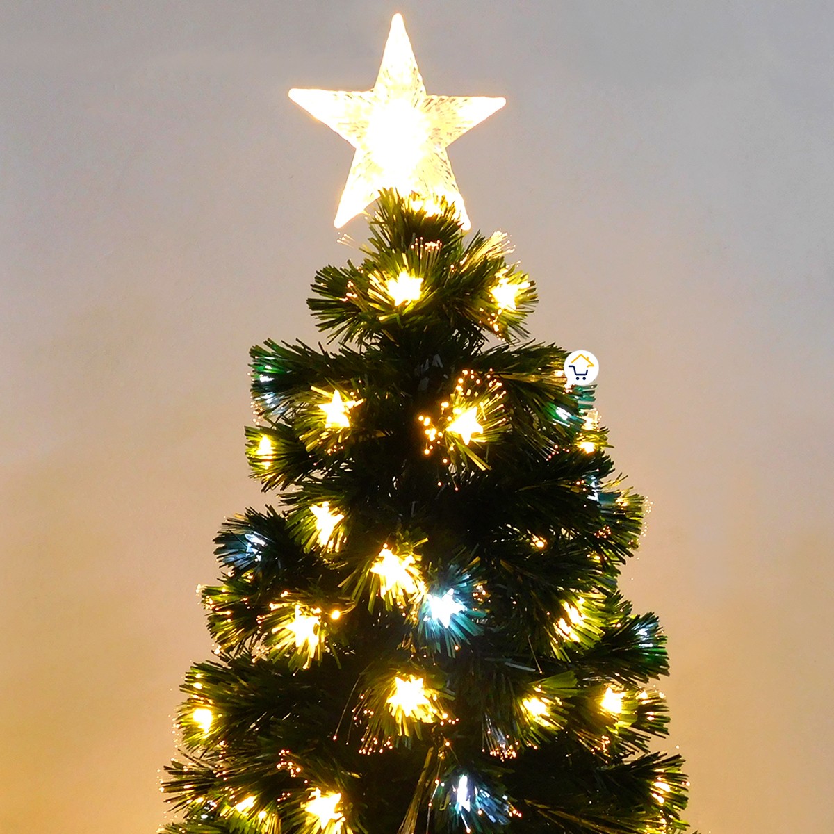 Árbol Navidad Fibra Óptica 2.10 m Estrellas Tupido 2038-210