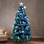 Árbol Navidad Fibra Óptica 2.10 M Moños Faroles Tupido 2090-210