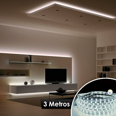 Manguera Plana Luz LED 3 Metros Navidad Blanca 2835WSB