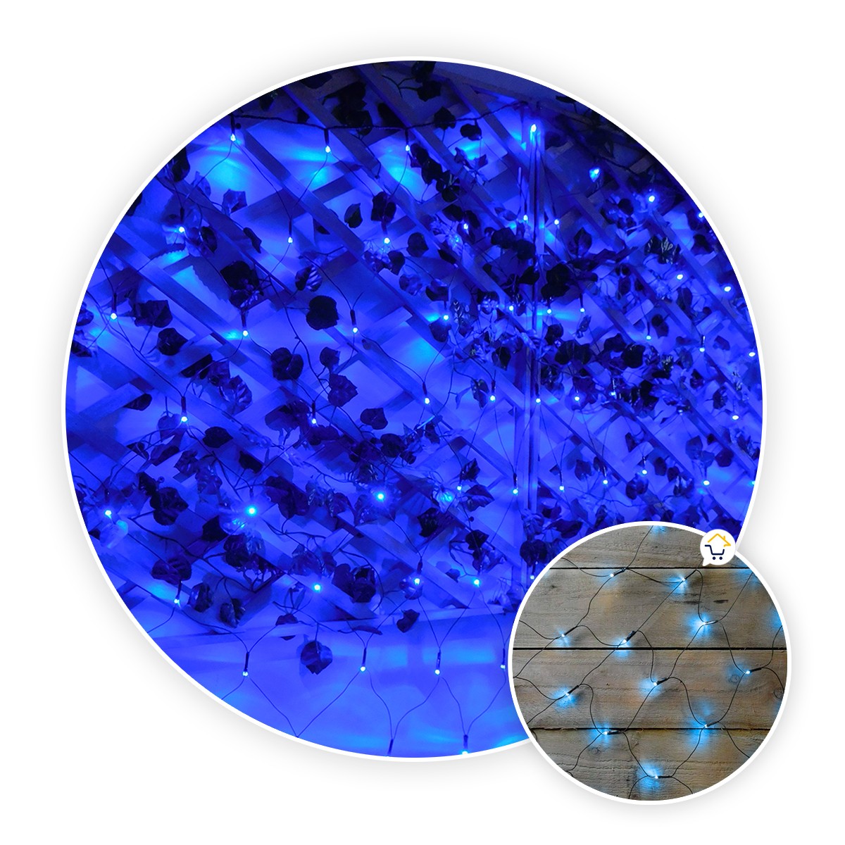 Luces Malla LED 200 Luces 2x1 M Luz Navidad Azul Cable Verde LCHB180AZ