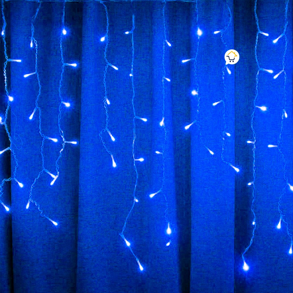 Cortina LED Intercalada 3 Metros 100 LED Decoración Navidad Azul 100LEDCA1