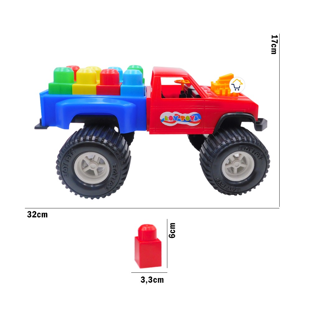 Camión Monstruo Cubos Construcción Juguete Infantil Niños PF500B