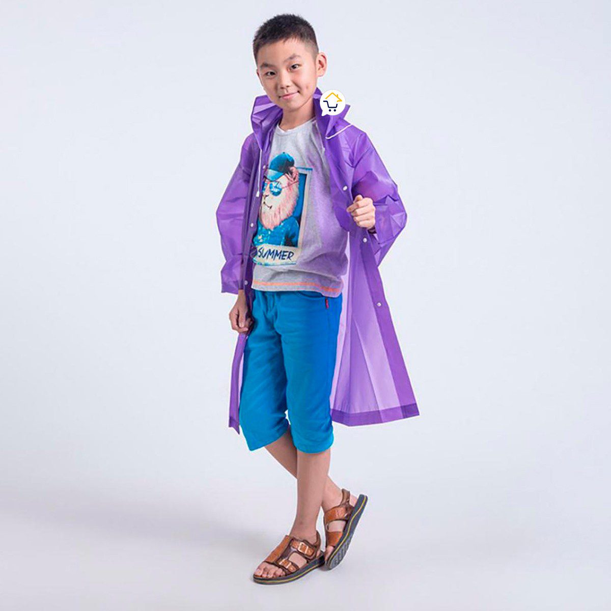 Impermeable Capucha Niños Abrigo Protección Lluvia TY875