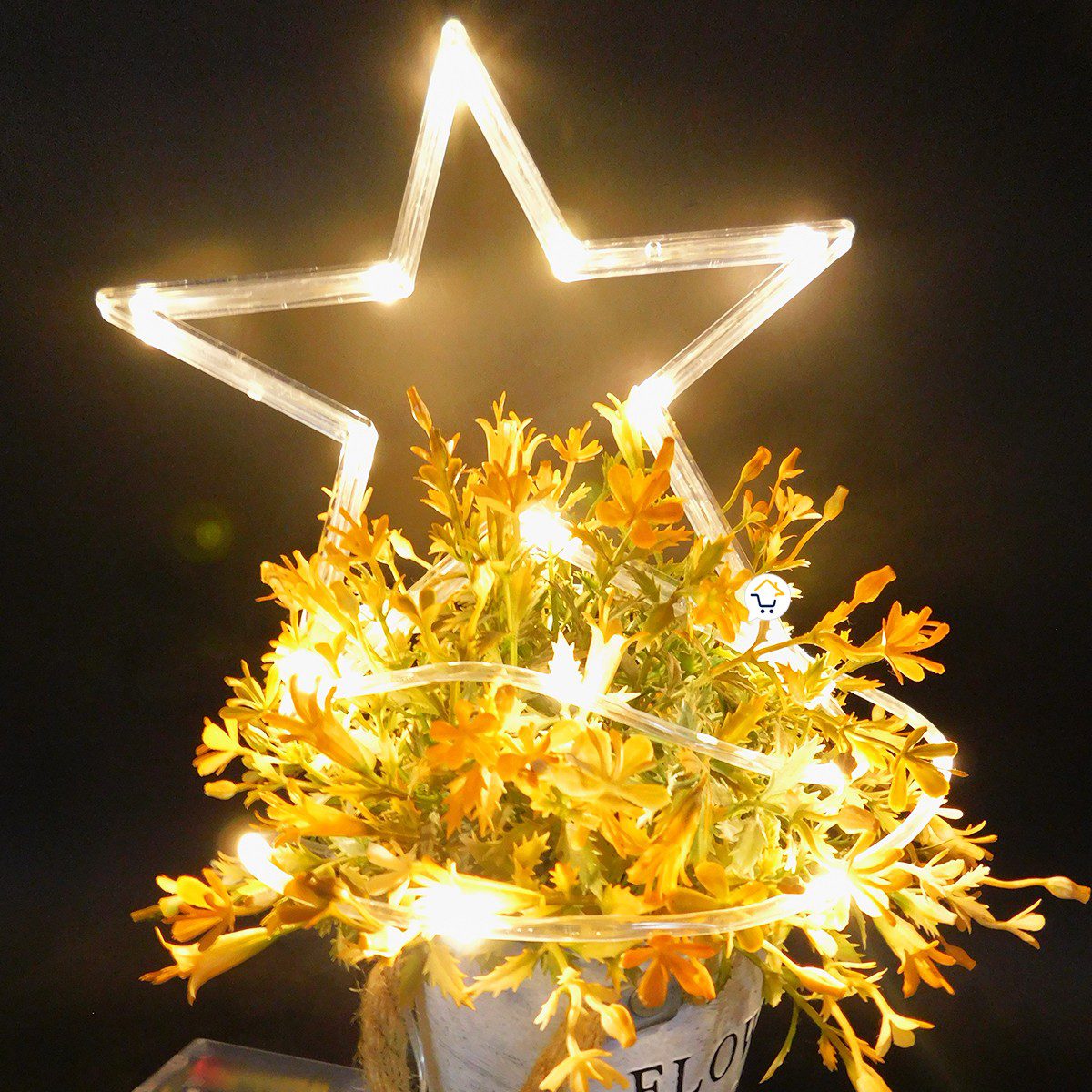 Estrella Micro LED Flash Luz Navidad Función Pila Decoración 120E