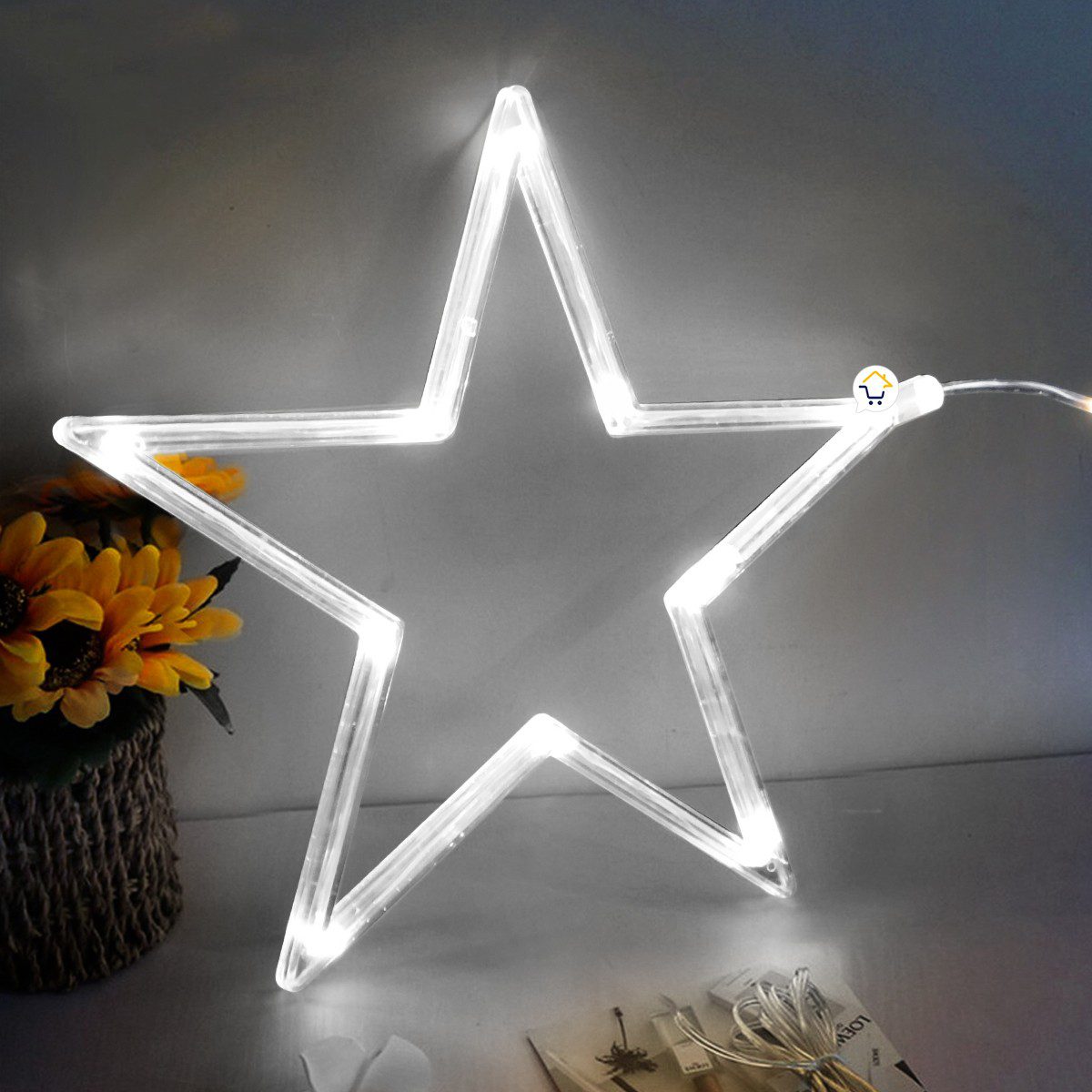 Estrella Micro LED Flash Luz Navidad Función Pila Decoración 120E