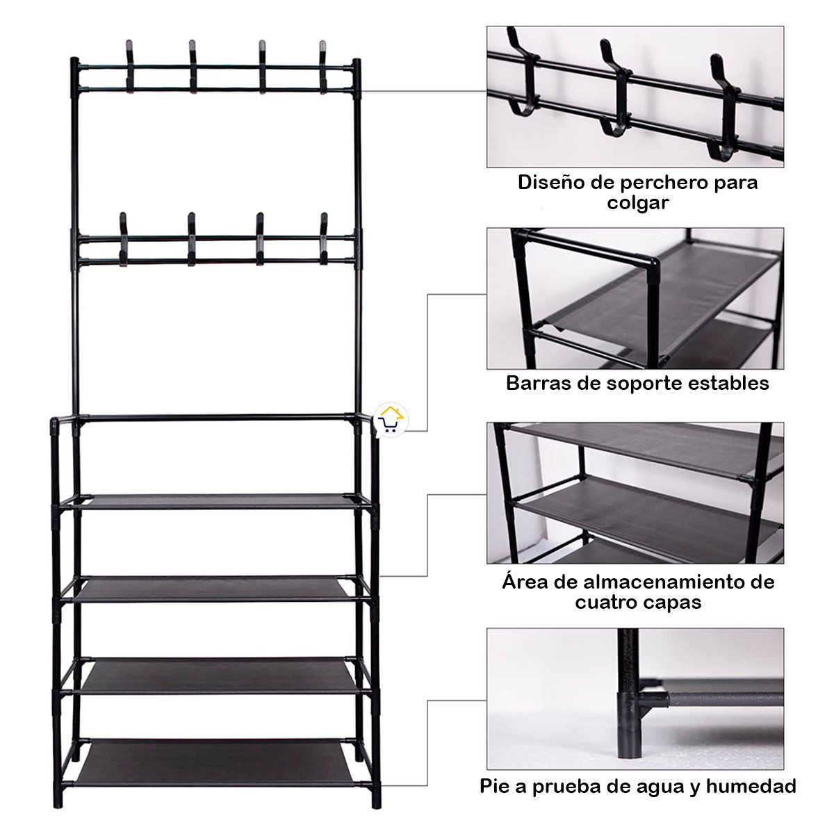 Estante Organizador De Zapatos Perchero Multifuncional 312022