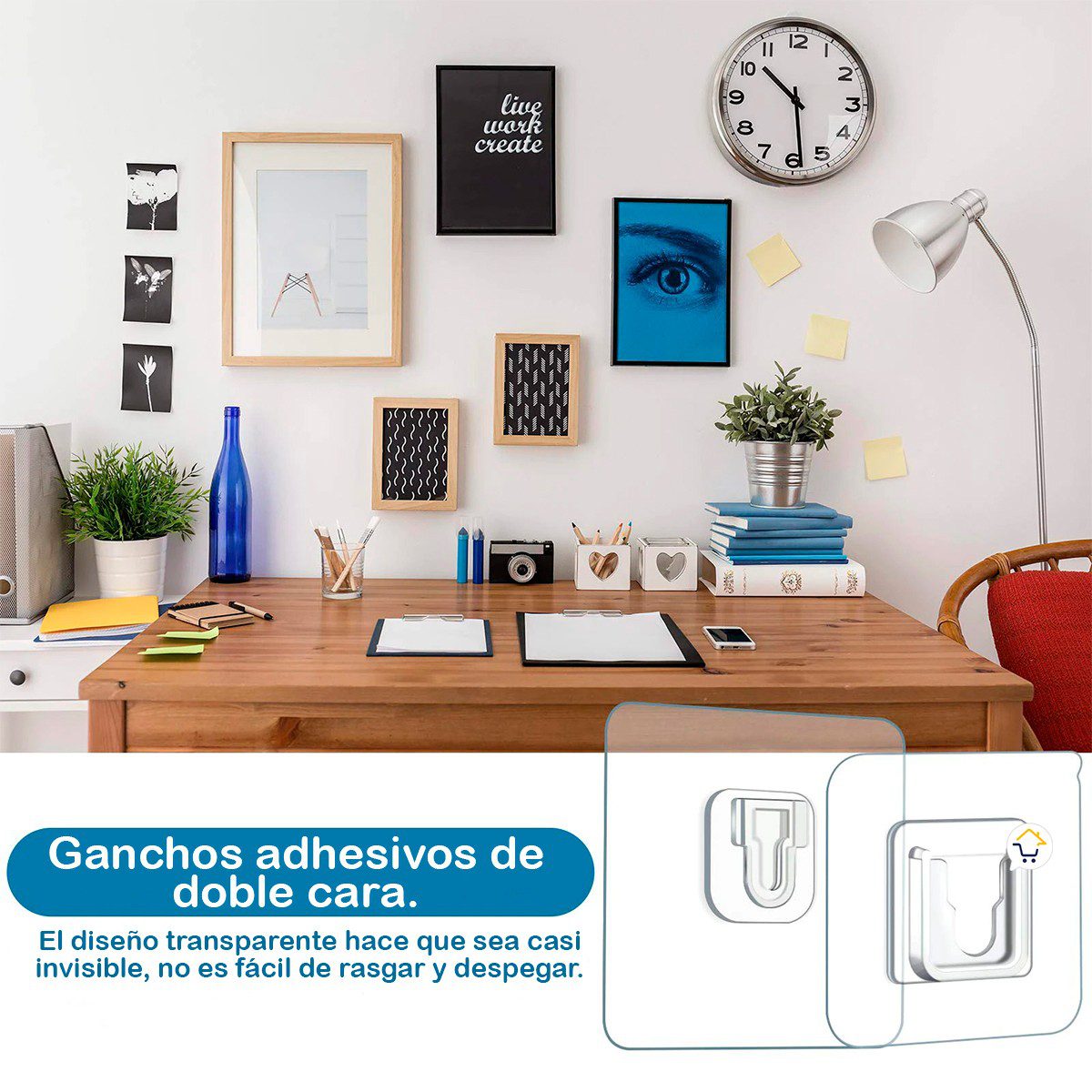 Ganchos adhesivos X10 Pares Soporte Pared Colgadores 312005