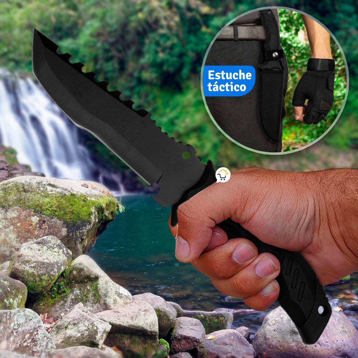 Cuchillo Táctico Lomo Recto Camping Supervivencia Pesca D042