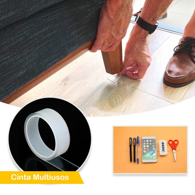 Cinta Multiusos Reusable Doble Faz Lavable 3 Metros RF 8025