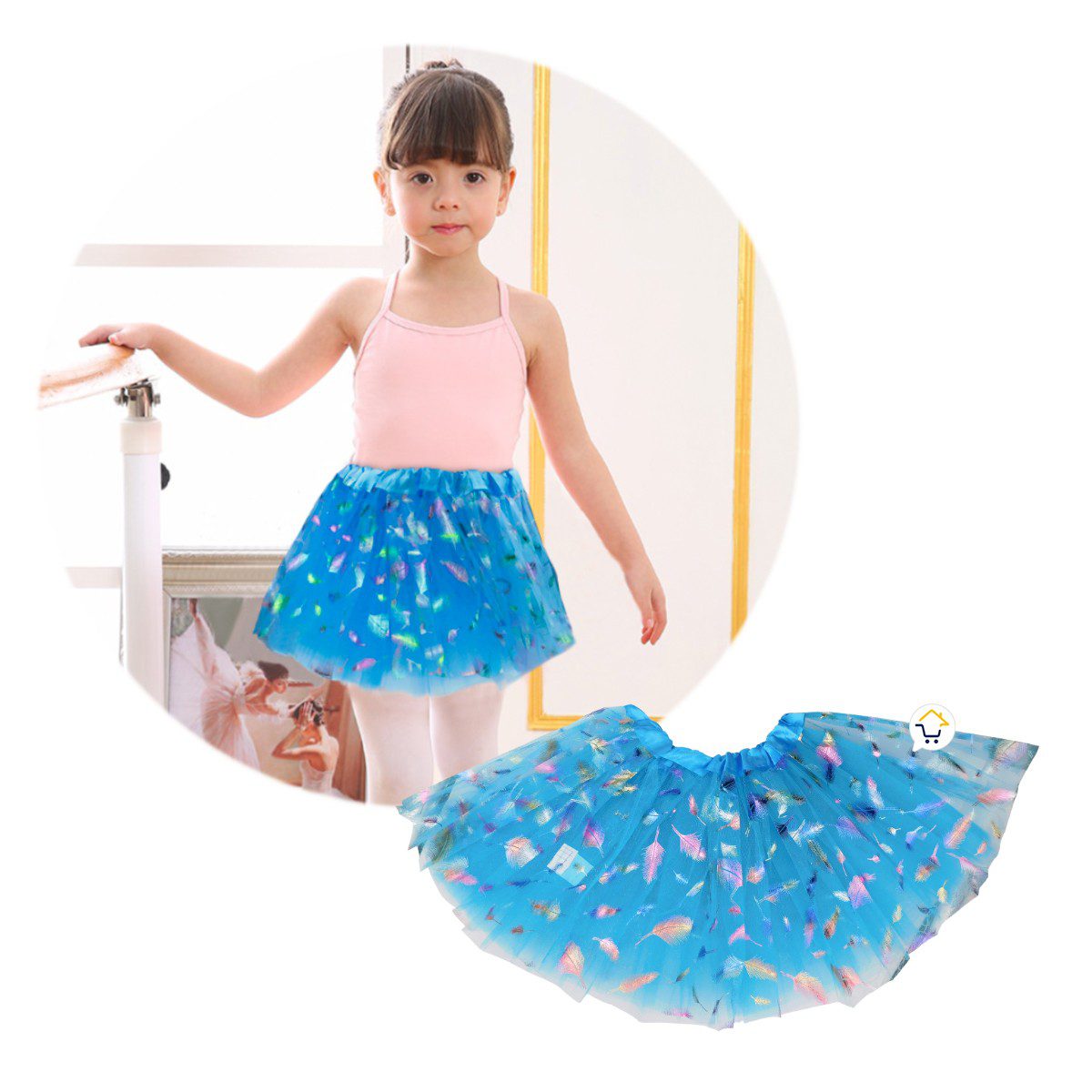 Tutú Plumas Niñas Colores Falda Ballet Disfraz OF357
