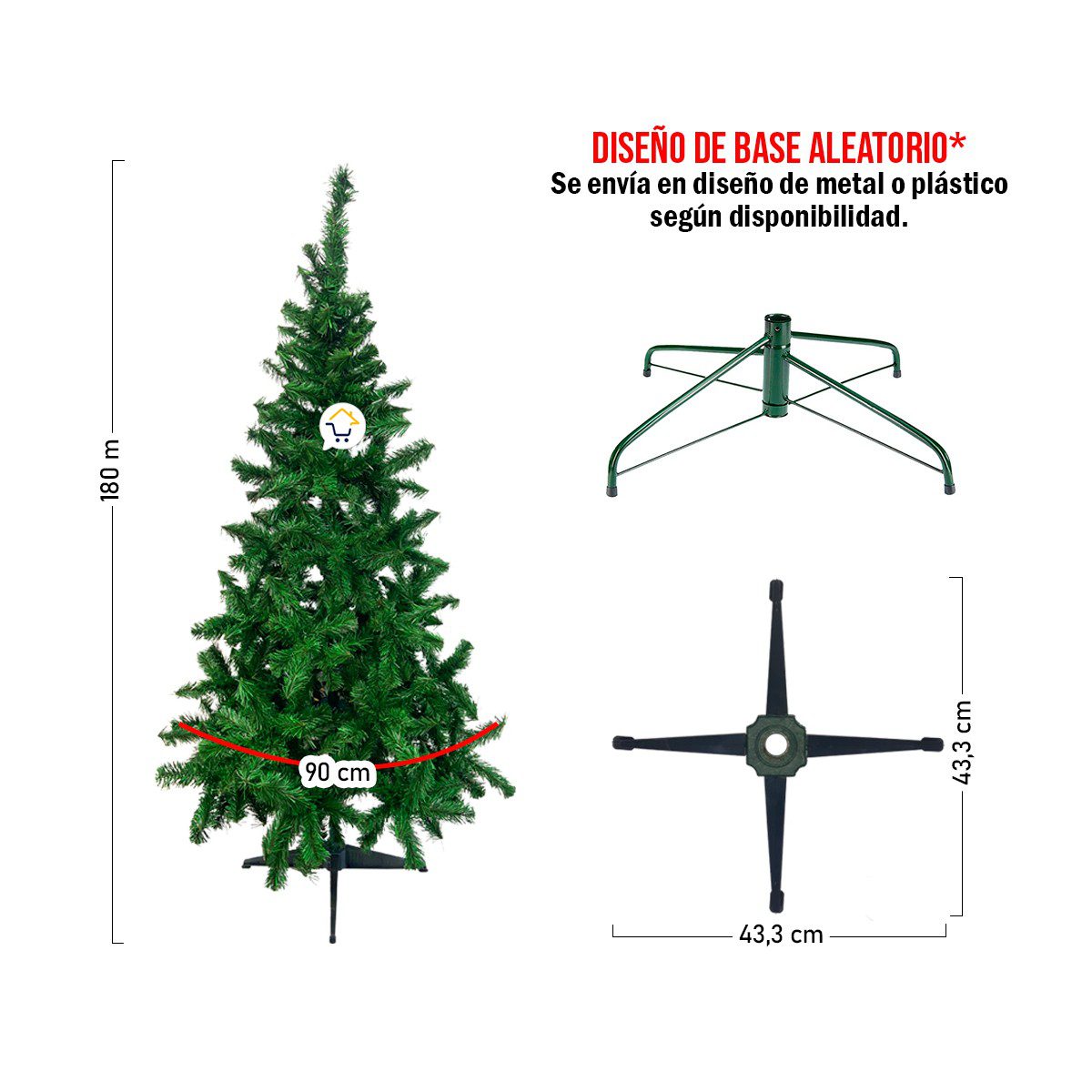 Combo Árbol Navidad 1.80M Tupido Luces Nieve Spray Regalo COS34D