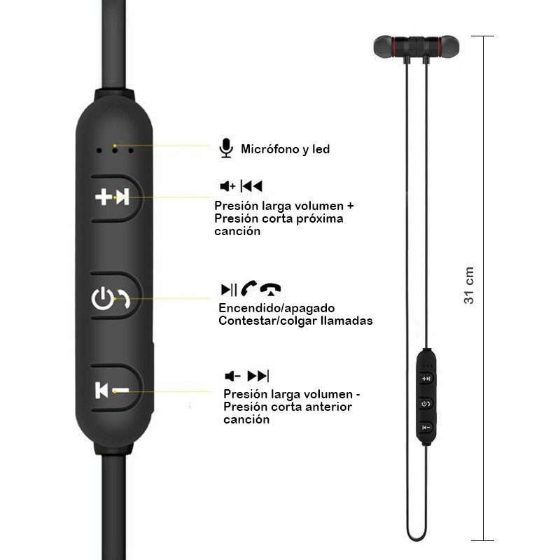Audífonos Deportivos Bluetooth Magnéticos Manos Libres RF M9