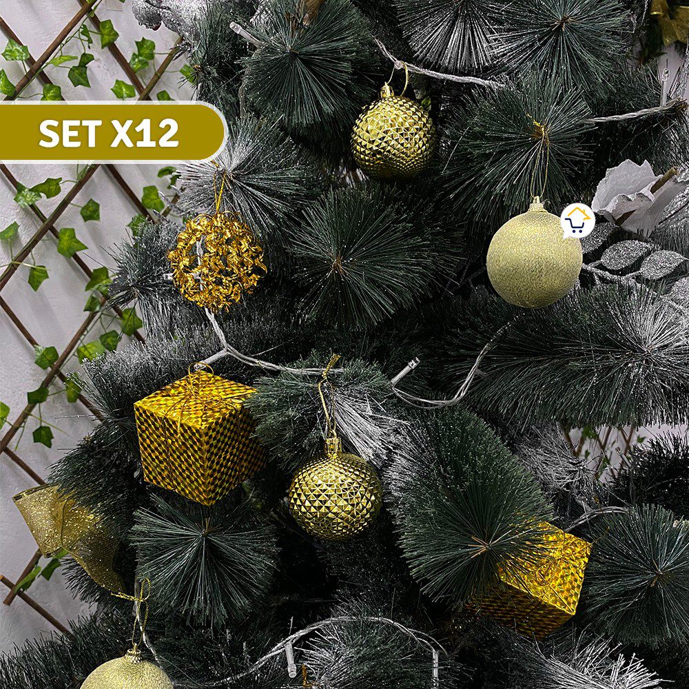 Bolas Navideñas x12 Esferas decorativas Árbol Navidad JHZJ2110