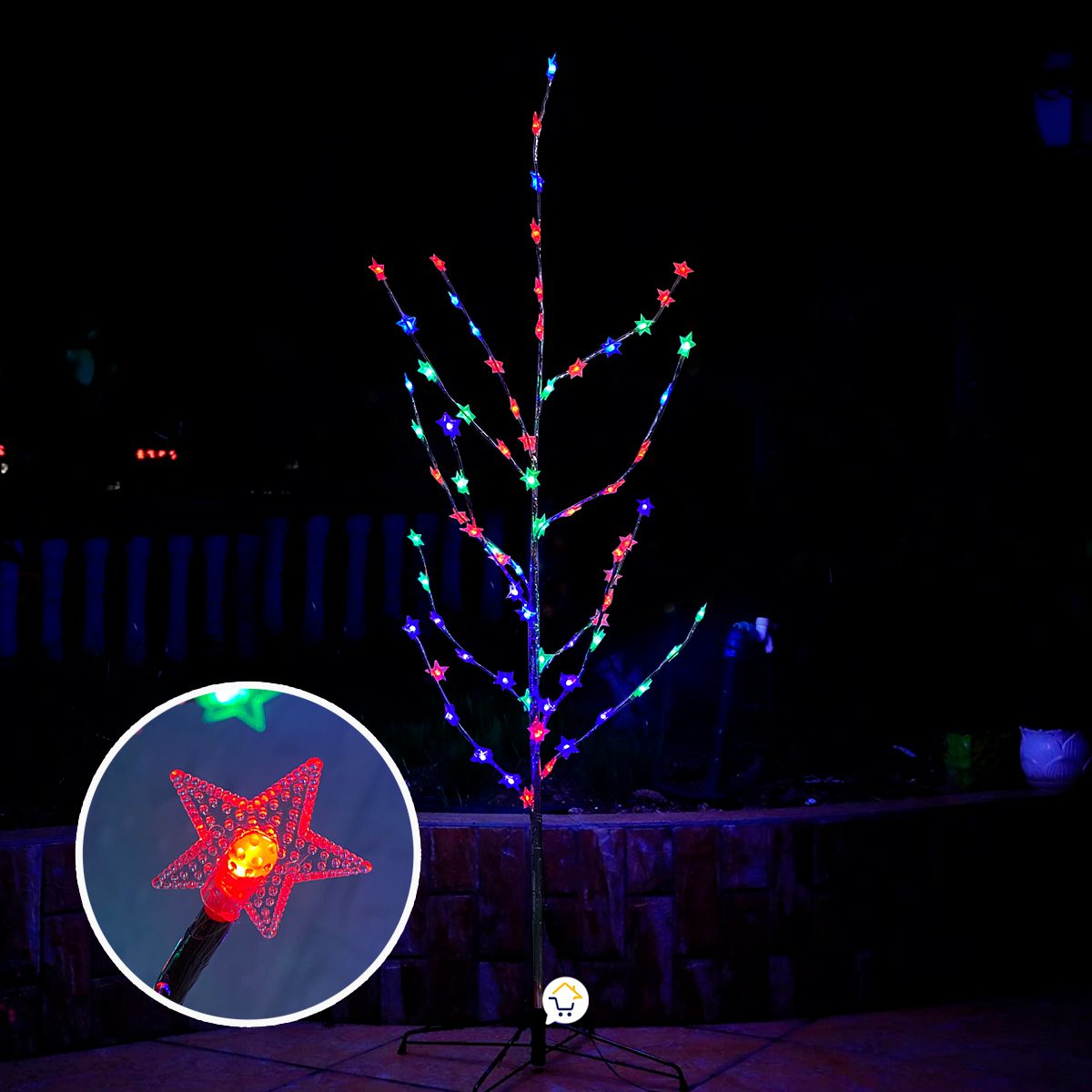 Árbol De Navidad Ramas LED Minimalista Chamizo Decoración Multicolor YG127M