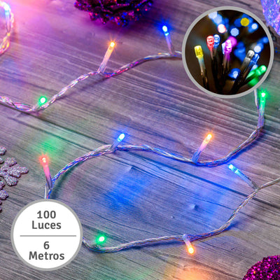 Extensión Luz LED Lineal 100 Luces 6 M. Navidad Multicolor 1423
