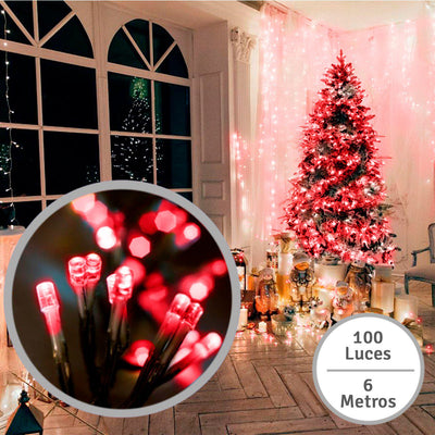 Extensión Luz LED Lineal 100 Luces 6 M. Navidad Rojo 1425