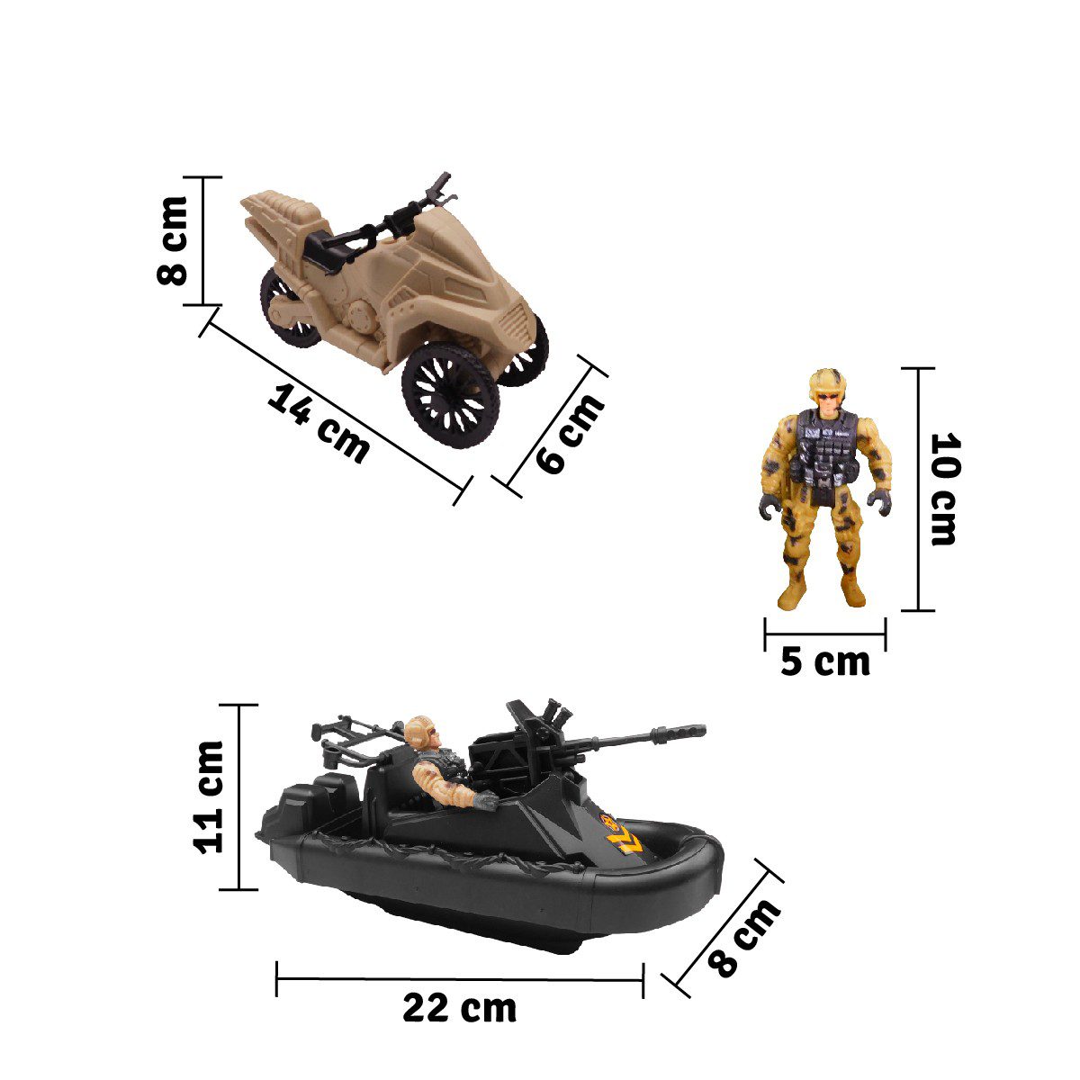 Set Vehículos Militares X5 Juguete Niños HW-M223-8