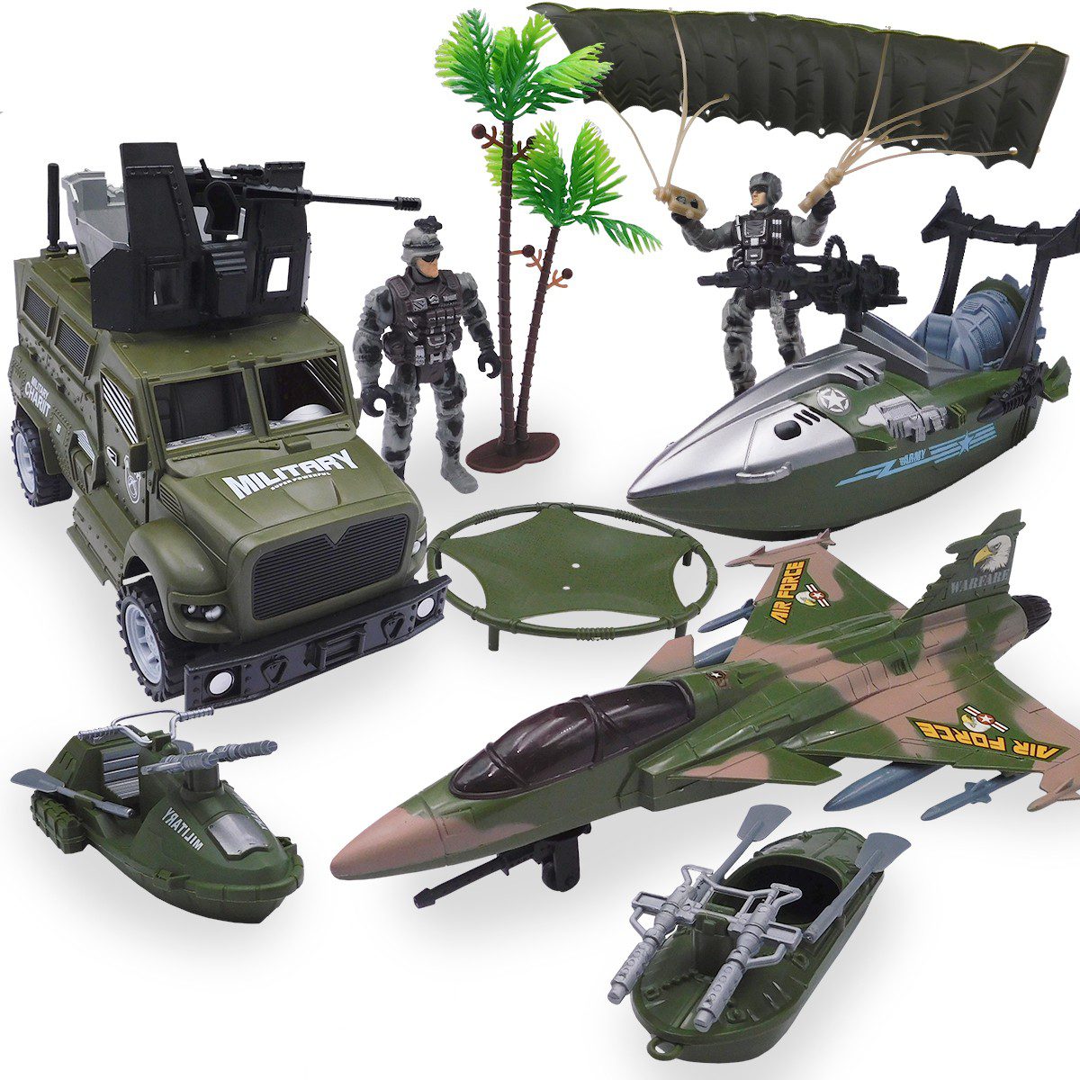 Set Militar Vehículos X6 Accesorios Juguete Niños HW-M3031
