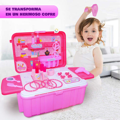 Set Tocador Didáctico Maquillaje 2 en 1 Cofre Maleta Infantil 524K1