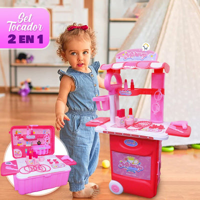 Set Tocador Didáctico Maquillaje 2 en 1 Cofre Maleta Infantil 524K1