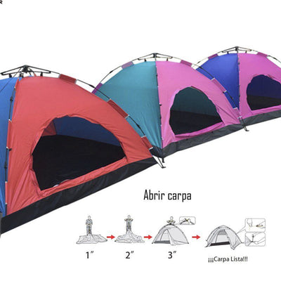 Carpa Camping Armado Automático Semi Impermeable 4 Personas Campamento Playa Aire Libre