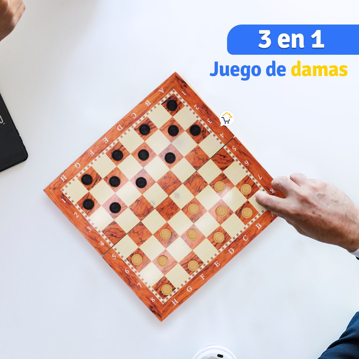 Ajedrez Juego De Mesa 3 en 1 Familiar Damas Backgammon J006