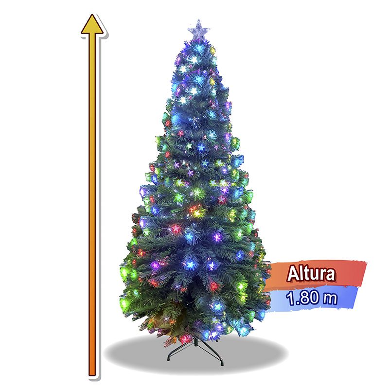 Árbol Navidad Fibra Óptica 180 Cm Estrellas Tupido RF T797 – Cómpralo ...