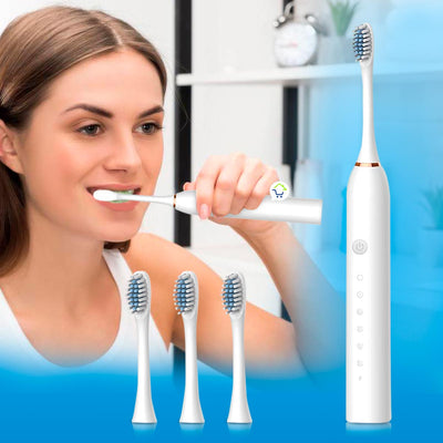 Cepillo Dental Eléctrico Recargable 4 Cabezales X-3