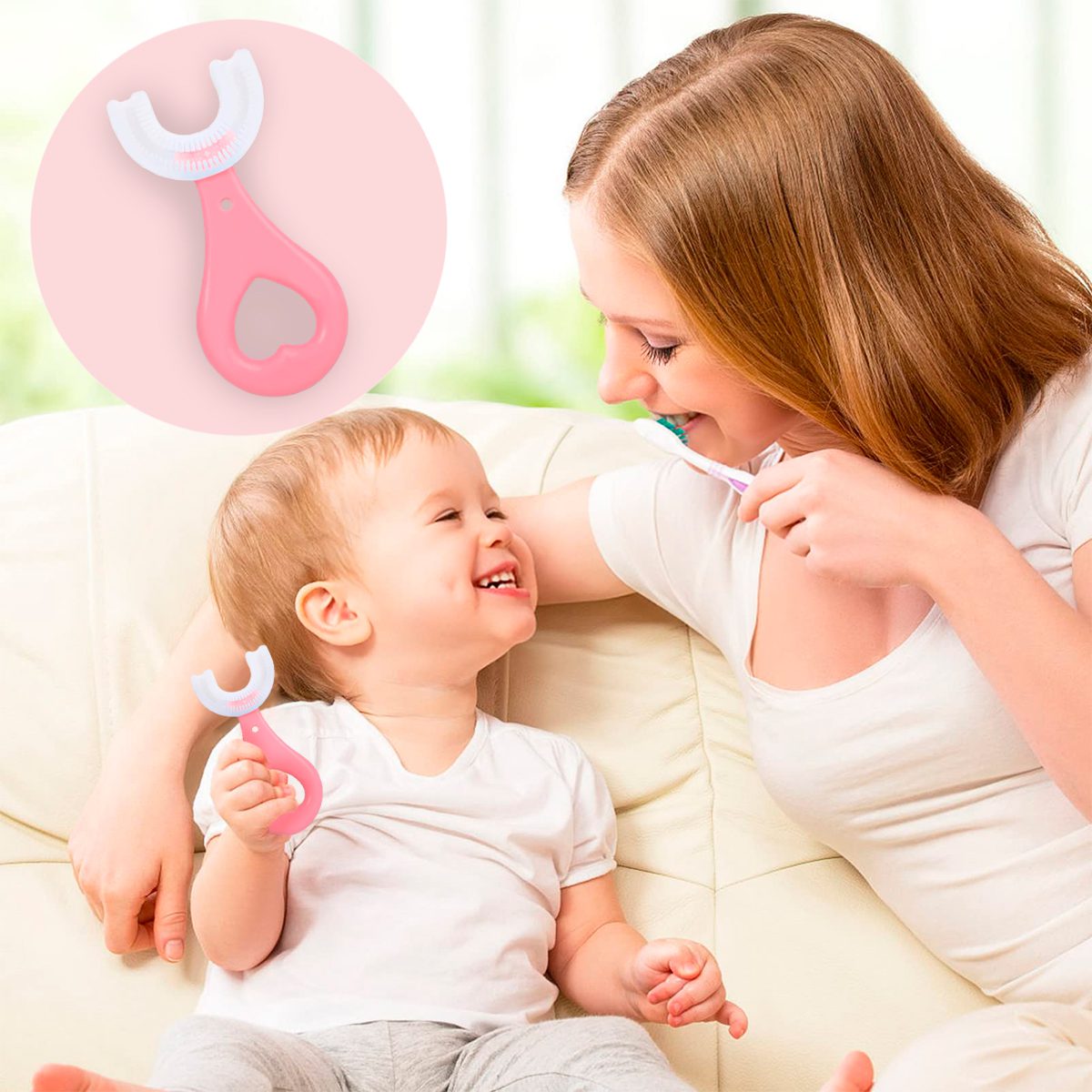 Cepillo Dientes Silicona Forma De U Bebés Niños Limpieza Oral 10PC