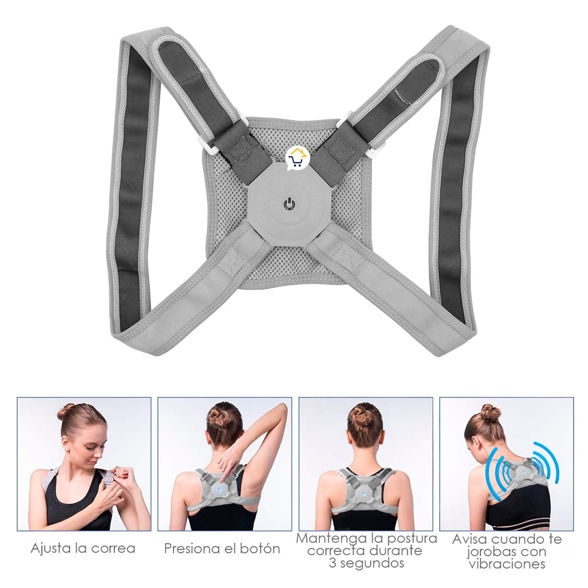 Corrector Postura Inteligente Sensor Vibración Soporte Lumbar NY68