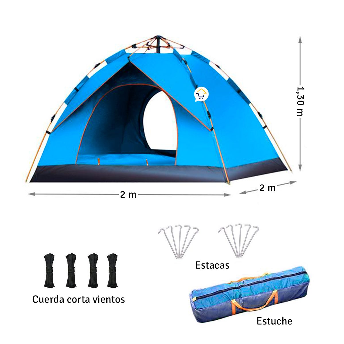 Carpa Camping 4 Personas Automática Arma En 1 Minuto Hd8105