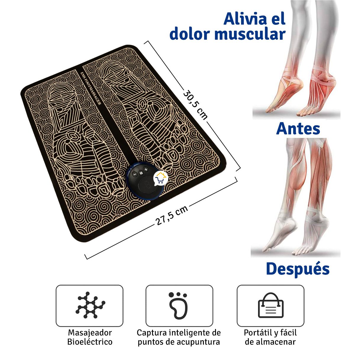 Masajeador De Pies Relajante Gimnasia Pasiva EMS HS05